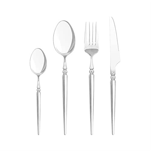 CRBUDY Couverts en Or, 24 pièces, en Acier Inoxydable, Couteau, Fourchette, cuillère, Service de Table, Cuisine zéro déchet