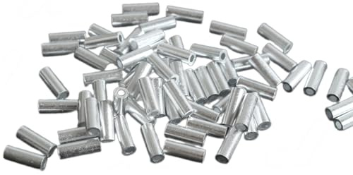 Conectores de tubo de línea de pesca, mangas de crimpado de pesca, 100 unidades, mangas de crimpado de barril único, manga de bucle de crimpado de aluminio