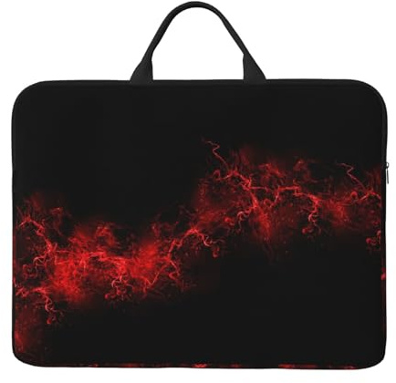 Explosion Burst Red Black 14in Laptop Case Sleeve Bag – Versatile Shoulder Messenger Briefcase, Designed for Business Travel