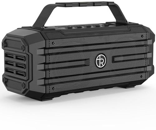 Tragbarer Bluetooth 120 W Peak, 80 W, kabellose Lautsprecher, TWS-Kopplung, tiefer Bass, Hi-Fi-Lautsprecher, IPX6 wasserdicht, DSP-Sound-Boombox für Outdoor, Camping, Party (Schwarz)