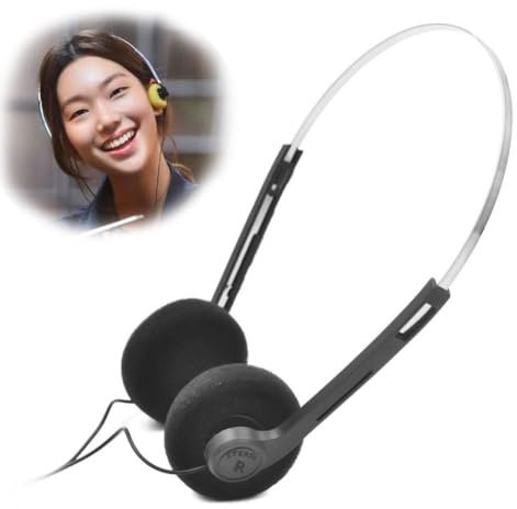 Retro Lightweight Earphones,Hi-Fi Stereo Earphone Headset,Mini Stereo Lightweight Headphones with Cord,Adjustable Headband Walkman Headphone,for Most Mobile Phones Playback Pevices Headphones