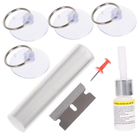 PartyKindom 4 Sätze Glas Reparatur Kit Fenster Film Riss Spiegelwischer Windschutzscheibe Auto Zubehör Gechipt Bildschirm Bausatz Kratzen Werkzeug Spiegel Reparieren Glasreparatur Gummi