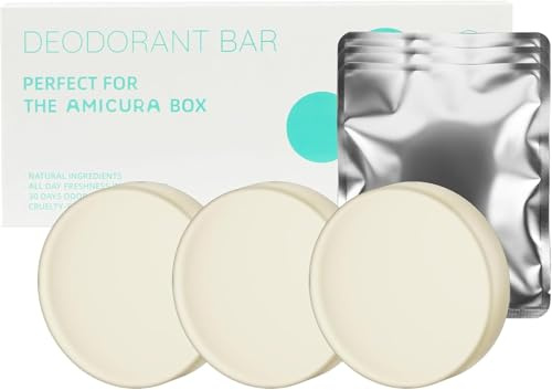 Amicura Cura 3 Deodorante per Toilette per Gatti Autopulente (3 Pezzi) – Certificata MSDS, Fino a 90 Giorni di Controllo Odori, Sicuro per Animali, Ingredienti Naturali, Design Ecologico
