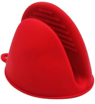 2 x dicke Silikon-Ofenhandschuhe, Wärmedämmung, rutschfeste Schüssel-Clips, Küchenhandschuhe (2 Stück, rot)