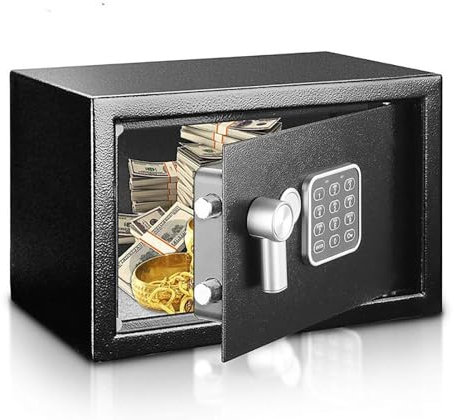 Mini Cassaforte da Muro Cassaforte da Armadio Cassetta Sicurezza Cassetta Portavalori con Chiave per Casa, Ufficio, Hotel