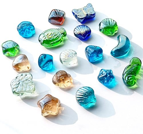 Ezydka 500g Edelsteine für Kinder 25-40mm Groß Glassteine Bunt Muggelsteine für Kindergeburtstag, Edelsteine Ausgraben, Edelsteinspiel zur Schatzsuche, Vasen, Heimdekoration