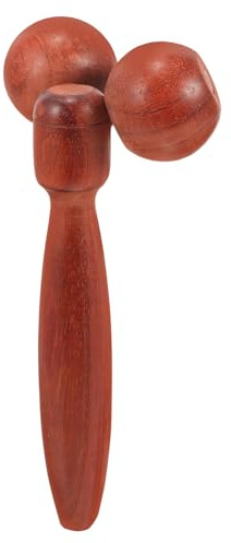 BEBEMOKO Gesichtsroller Massageroller Groß Manuell Mit Holz Doppelrollen Körper Und Gesichtsmassagegerät Für Nacken Schultern Hände Und Füße