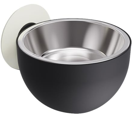 Magnetischer Hundenapf zur Wandmontage – Futterstation für Haustiere aus Edelstahl, erhöhte magnetische Halterung | feste Wandschale für Hunde und Katzen, abnehmbares und flaches Futter