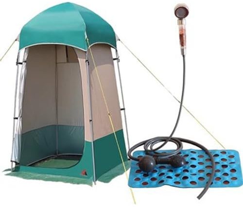 Sichtschutz-Duschzelt, Ankleidezimmer oder tragbare Toilettenkabine, mit Tragetasche für Camping, Strand, mit 20 l Wasserbeutel/Fußstufe