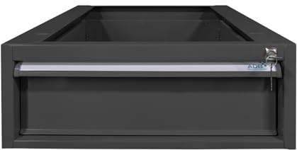 PROREGAL Einzelschublade für Werkbank Rhino| HxBxT 20x54x70cm | Traglast 40kg | Anthrazitgrau | Werkbankzubehör, Baukastensystem, Stahlschublade