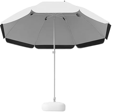 Ombrellone da spiaggia portatile, 280 cm, regolabile, per giardino, cortile, terrazza, piscina, compatto, leggero, protezione UV, facile da installare, baldacchino da esterno
