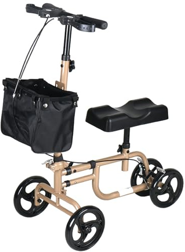 Andador de Rodillas con Ruedas y Asiento Plegable Taca Taca Adultos Caminadores con Lesiones de Pie y Tobillo