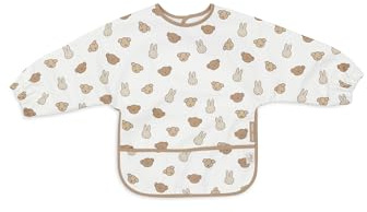 Jollein Bavoir à Manches - Miffy and Friends - Imperméable - Avec Fermeture Velcro - Bavoirs Bébé - Bavoirs Anti-Bave