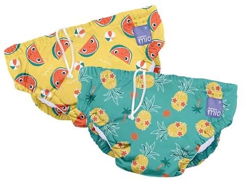 Bambino Mio 2er-Pack Wiederverwendbares Schwimmhöschen, 0–6 Monate | OEKO-TEX Standard 100. Enganliegende Passform. Leicht & schnelltrocknend. Dehnbarer Bund. Weiche Materialien