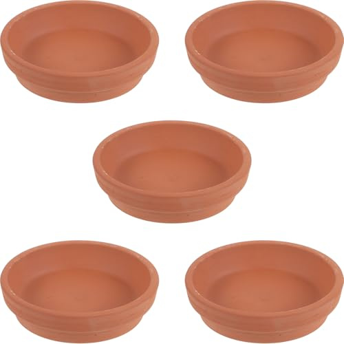 DOITOOL 5 pièces Soucoupe Pot de Fleur Terre Cuite Rouge Lot de Plateau Drainage Réutilisable pour Pots Plantes Intérieur Extérieur