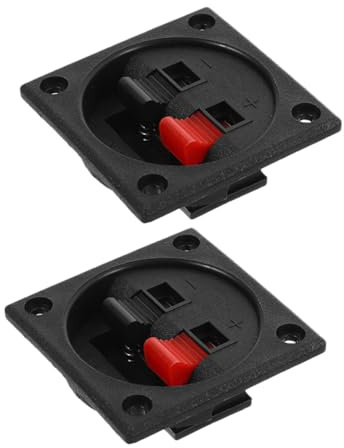 FONDOTIN 2 pezzi Connettore Morsetto Audio Quadrato Terminale Cavo Altoparlante Resistente per Box e Subwoofer Collegamento Affidabile e Ordinato per Impianti Audio Domestici e