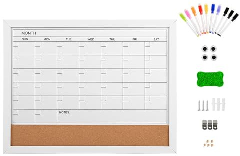 Tablero Combinado Borrable Montado En La Pared Con Pizarra Magnética Y Panel De Notas Corcho Natural Pizarra Blanca Corcho Madera Maciza