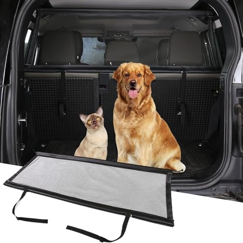 METYOUCAR Dog Car Barrier Net Pet for LR Defender 110 2020-2025 Dog Pet Car Safety Net Guard,Adjustable Car Boot Pet Restraint Car Backseat Divider Gate Cargo Area Travel Trunk Mesh Net Screen (1PC)