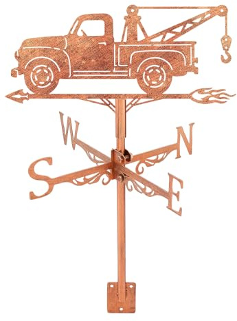 SUPERDANT Bandiera Segnavento Camion Carro Attrezzi Finitura Rame 35.6x20.2cm Indicatore Direzione Vento Giardino Metallo Decorativo Tetto Esterno Weathercock Ferro