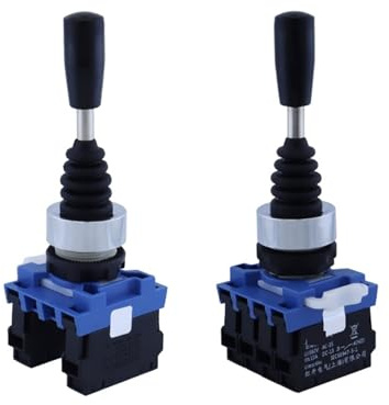 AUBEST Industrial Joystick, 22mm Master Monolever Joystick Switches, 2 4Way Position Self Locking Latching Momentary Toggle Rocke Cross Switch 2NO 4NO(C-614)