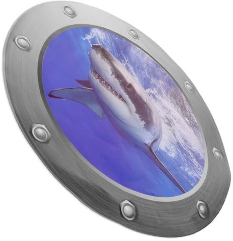 Hemobllo Pegatina para 3d de Tiburón, Adhesivo Decorativo de Pvc y Removible para Paredes y Puertas en Moderna