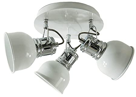 Dapo Decken-Strahler-Spot Jella 33 nostalgische Deckenleuchte Metall Spotlight Spotleuchte Deckenbalken Rondell (rund 3 flammig)