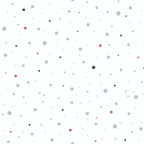 Punkte Tapete für Babyzimmer | Neutrale Kindertapete grau und rot gepunktet | Verspielte Kinderzimmer Vliestapete für Jungen und Mädchen