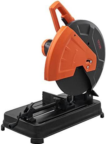 VEVOR Abrasive Chop Saw, 14in / 35cm Blade, 2300W 3600RPM Steel Cutting Machine, 0-45Degrees Adjustable Angle Miter Saw for Cutting Metal, Rebar, Iron, Aluminum - Black