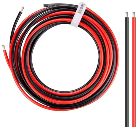 13,3mm2 Kabel, 6 AWG Kabel, iGreely 9m rot & 9m schwarz verzinntem Kupferdraht für Sonnenkollektor Audio Kraftfahrzeuge Anhänger Schifffahrt Kabelbaum Verkabelung