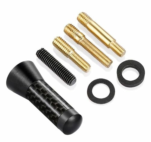 JJ-Shop24 Stab Antenne Auto Dach Kurz 3,5cm Carbon Design Radio Universal Adapter Fuß DAB