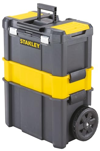 Carrello trolley porta attrezzi e minuterie con 3 livelli di stoccaggio e lucchettabile professionale STANLEY