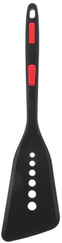 PRETYZOOM Black Silicone Spatula for Cooking, Heat-Resistant and Non-Stick Pan Compatible, Stylish Unique Design for Frying Fish and Pancakes in Home Kitchen