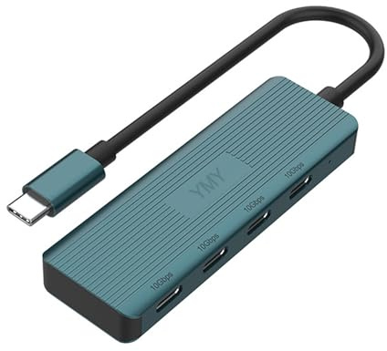 Hub USB C 3.2 Gen 2, 4 puertos USB 3.2 con 4 USB-C 3.2 hembra de 10 Gbps, compatible con MacBook Air/Pro, iMac, iPad Pro, Acer Aspire, portátiles HP, iPad Pro, iPhone 15/15 Pro Max y más (color verde)