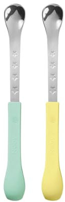 Nuby Switch It Baby Spoons - Dual Ended | Heat Sensitive | Easy to Hold | Dishwasher Safe (Pack of 2)