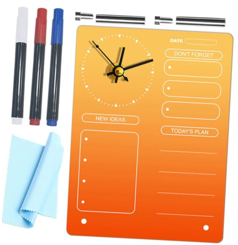 TOPPERFUN -termintafel Mit Uhr Löschtafel Und Schreibtischtafel -whiteboard Für Planung Dekorative Memo-schreibtafel Als Tisch-whiteboard