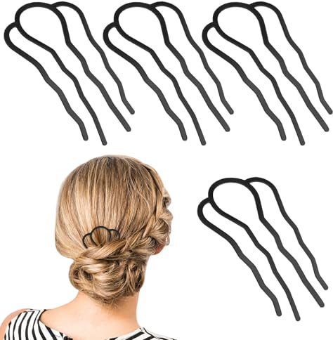 Gjinxi 4 Stück Haar Gabel Clip U-Form Haar-Seitenkämme Einsteckkamm Haar Steckkamm Groß 4 Zähne Haarschmuck Vintage Haarseitenkämme Metall Haarnadeln Hair Styling Tool Zubehör für Frauen Mädchen