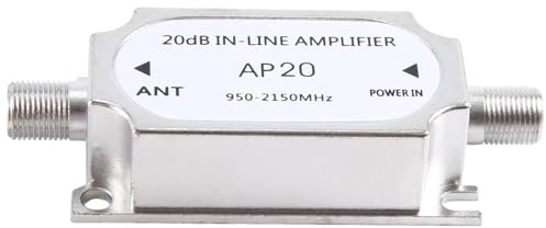 Duendhd Amplificateur AP20 Satellite 20 DB, Amplificateur de Signal 950-2150MHZ pour Renforcer la Force du Signal des Câbles D'Antenne.