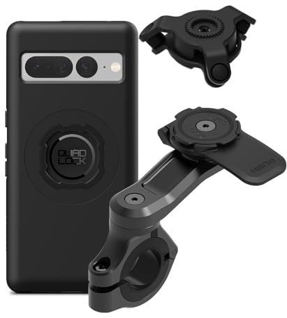 QUAD LOCK Lenker Handyhalterung PRO für Motorrad mit Vibrationsdämpfer und MAG Hülle für Pixel 7 Pro