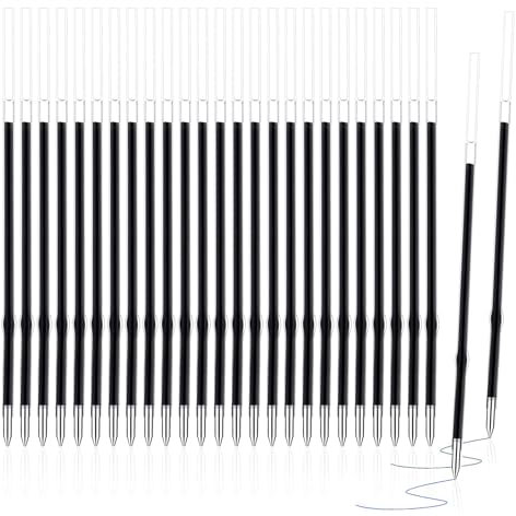 Alethron Kugelschreiber Minen Blau & Schwarz 100 Stück Kugelschreiberminen 0.7mm Ersatzminen Kugelschreiber Mine 106 mm Länge Strichstärke Einziehbare Stift Nachfüllungen für Schule Büro
