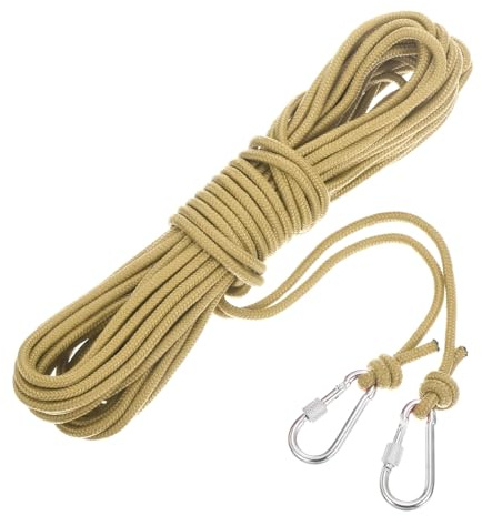 sourcing map Corda di ancoraggio cava intrecciata in polipropilene con gancio, 1/4 di pollice 15,2 m, in nylon, corda di ancoraggio per barche, cachi