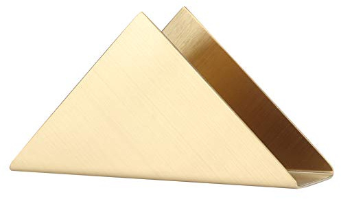 HAOHIZE Portatovaglioli da Tavolo in Oro, Tovaglioli di Carta in Acciaio Inossidabile Porta Asciugamani di Carta Triangolare da Cocktail Dispenser per Tovaglioli da Terra per