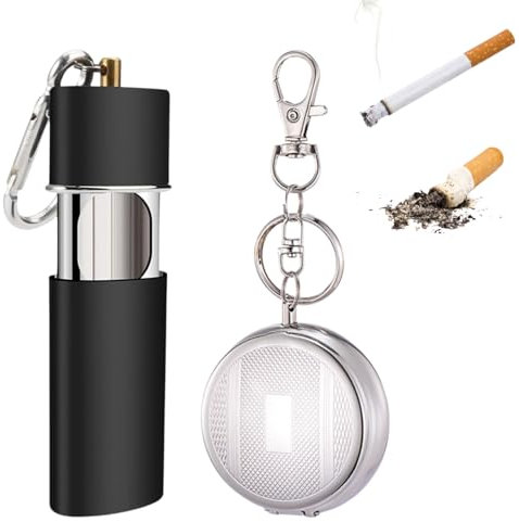 2 Stück Mini Aschenbecher für Unterwegs, reiseaschenbecher, aschenbecher für unterwegs, Geruchsdicht, Taschen Aschenbecher, Aschenbecher Draußen für Camping und Outdoor-Aktivitäten