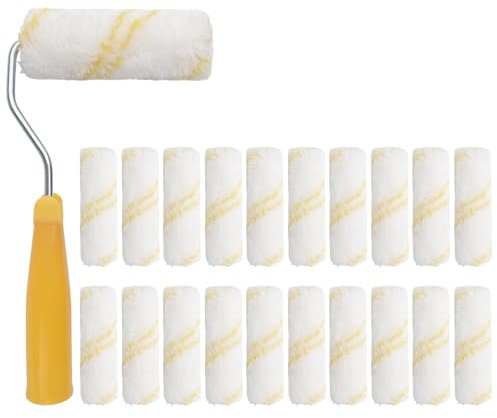 MeoZynxadril 20 Pezzi Rullo Per Pittura Set, Rulli per Pittura, Mini Pennelli Pittura Rullo, Rulli Per Dipingere, Rulli Pittura per Pareti, con Manico, Per Tinteggiare Decorazioni Casa