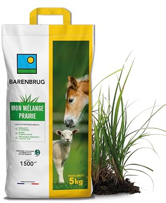 BARENBRUG - Mélange Prairie - Productif et Appétent - Rapide d’Installation - Très Bonne Pérennité - Production Alimentation pour Animaux - Fabriqué en France - 5KG