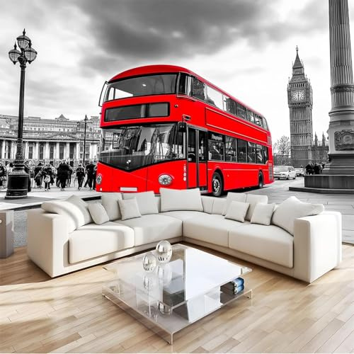 Fotomurales Decorativos Londres Papel Pintado 300x210 cm 3D Mural Londres Murales Póster Pared No Tejido Dormitorio Salón Paredes Decoración Fotomural Panorámico q591