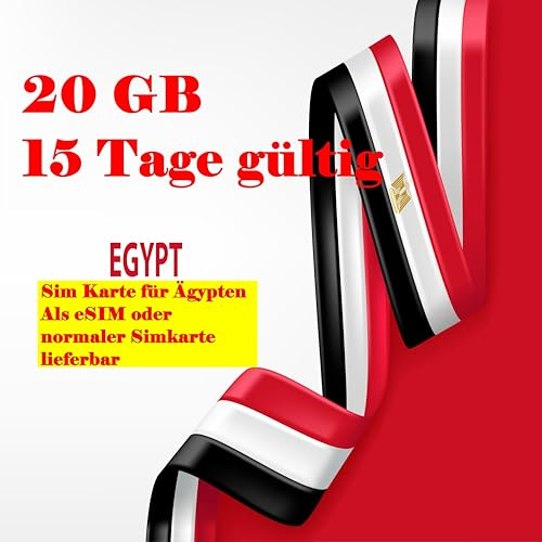 Power Sim Ägypten SIM Karte Hotspot möglich aufladbar (20 GB 15 Tage)