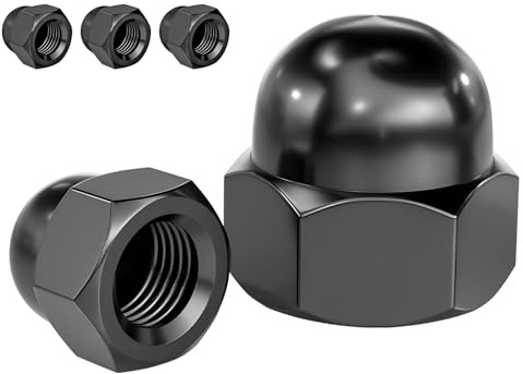 Qrity 5 Piezas Tuercas De Sombrerete, M10 Tuercas Ciegas Hexagonales DIN 1587, para Proteger Roscas y Pernos