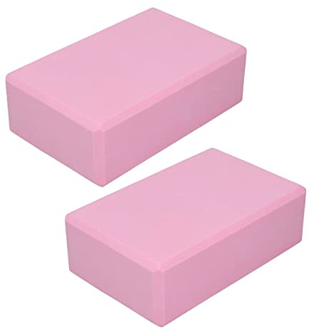 TYCIONG Rosa Skum Yogablock för Stabilitet och Balansstöd för Pilates, 2-pack, Lämplig för Yogaträning, 5,9 X 8,9 X 3,0 Tum