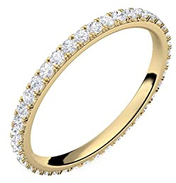 Ring Gold Verlobungsringe von AMOONIC mit Zirkonia, Silber 925 vergoldet | Memoryring Vorsteckring Zirkonia Damenring Heiratsantrag Memory Memoire wie FF589VGGGZIFA52