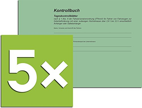 RNK Kontrollbuch 3095 (nach ? 1 vormals ? 6 Abs. 6 FPersV), Din A5 Quer, 32 Blatt (5er Set)